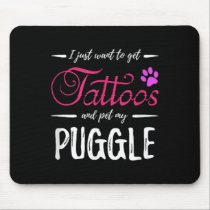 Mousepad Puggle Dog Lover Tatuagem Camisa Engraçada Cachorr