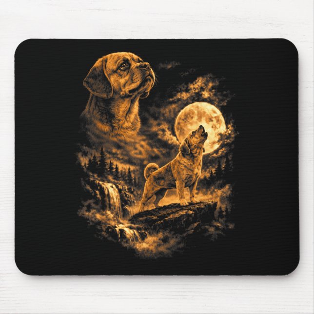 Mousepad Puggles Floresta Fantástica do Cachorro Uivando Lu (Frente)