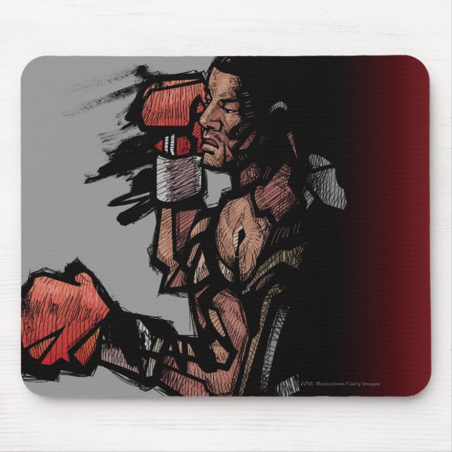 Mousepad Pugilista que encontra-se para baixo (Frente)