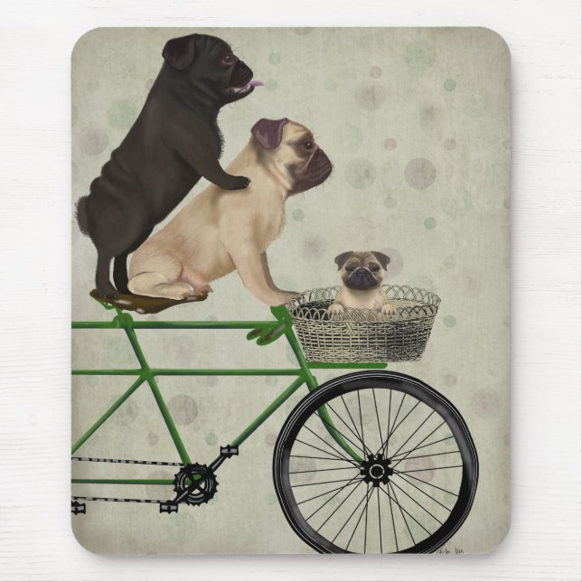 Mousepad Pugs na Bicicleta (Frente)