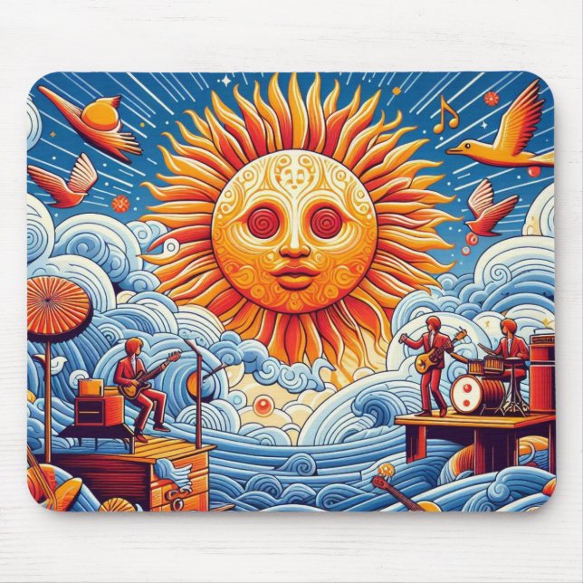 Mousepad Pulmão do Oceano Solto: Arte Vibrante no Festival  (Frente)