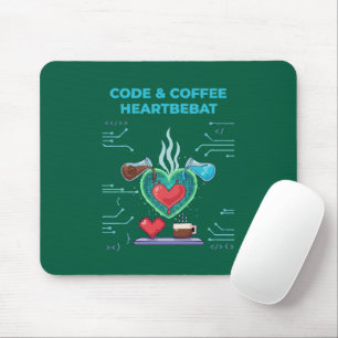 Mousepad Pulsação de Código & Café Programador Geek Diver