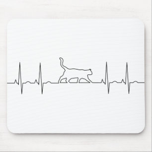 Mousepad pulsação do coração do gatinho