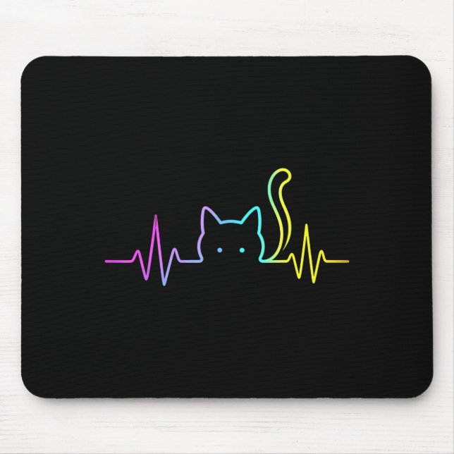 Mousepad Pulsação do gato arco-íris  (Frente)