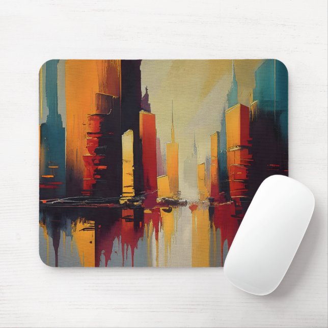 Mousepad Pulso Urbano – Cidade Abstrata em Ritmo Vertical (Com mouse)