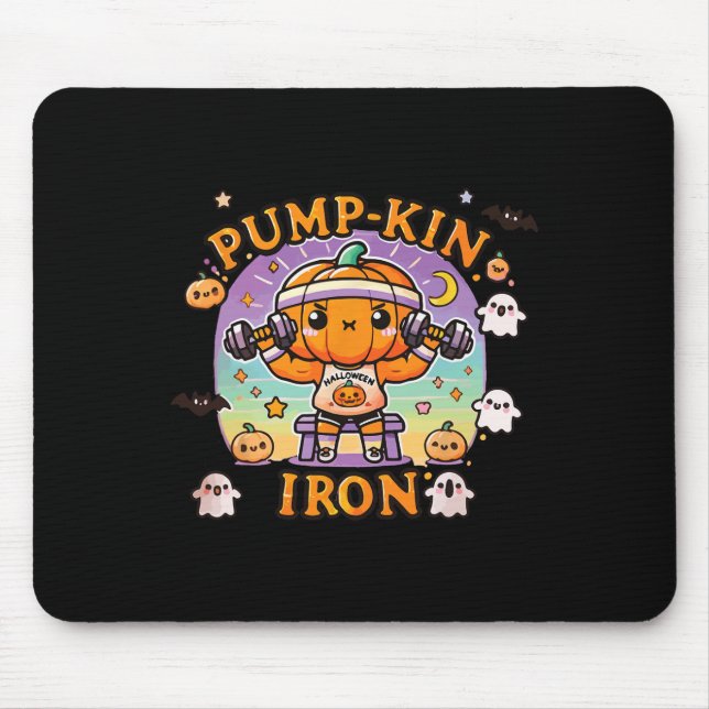 Mousepad Pump-kin Ferro - Engraçado Halloway de Construção  (Frente)