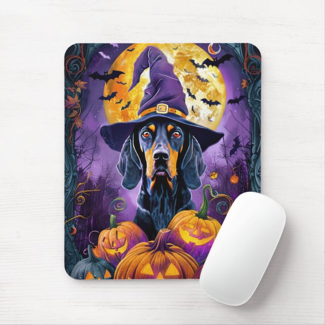 Mousepad Pumpkin de Bruxas de Halloween de Bluetick Coonhou (Com mouse)