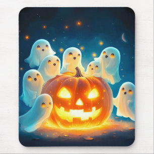 Mousepad Pumpkin Glow Party Watercolor