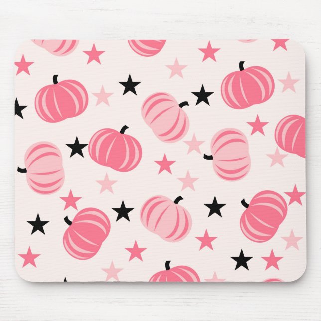 Mousepad Pumpkin Rosa Com Estrelas (Frente)