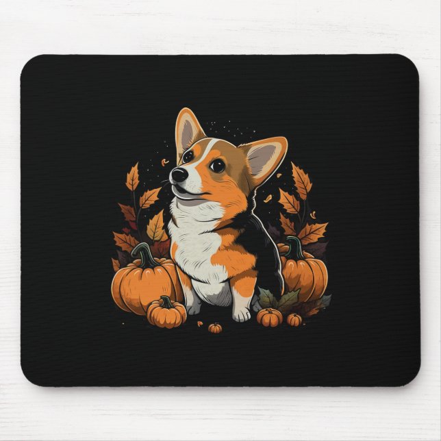 Mousepad Pumpkin Welsh Corgi Costume Em Welsh Corgi Hallowe (Frente)