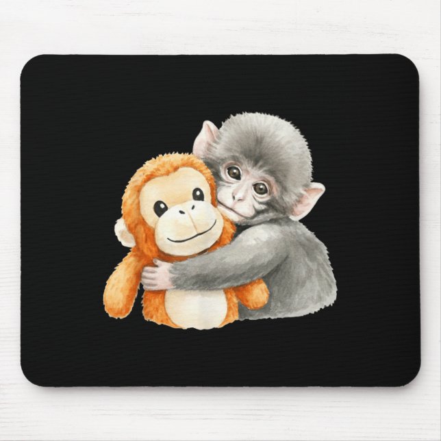 Mousepad Punchkung o macaco segurando meme de amigo de pelú (Frente)