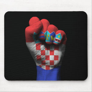 Mousepad Punho apertado aumentado com bandeira croata