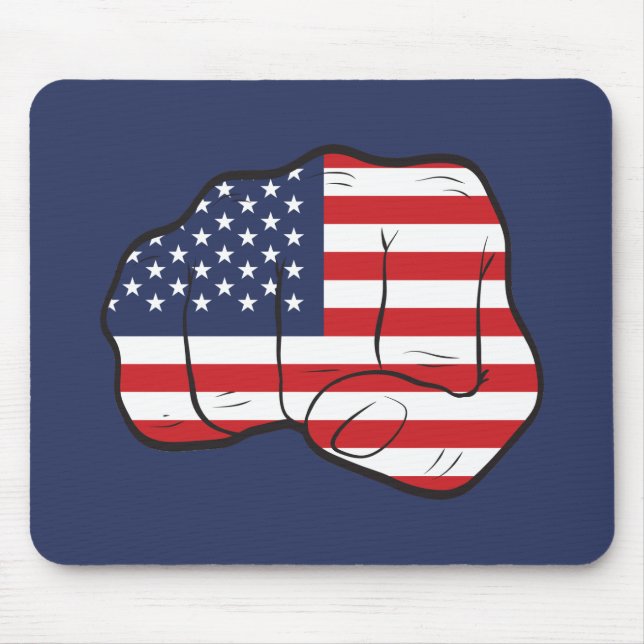 Mousepad Punho de Bandeira Americano (Frente)