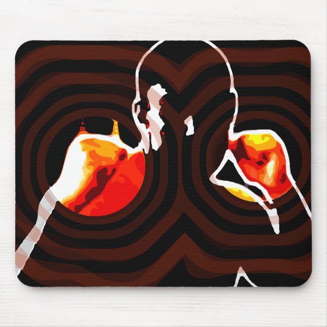 Mousepad punhos de fogo. (Frente)