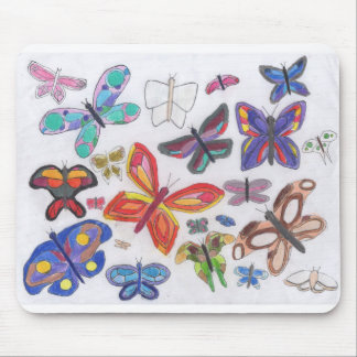 Mousepad Punk Rock Doodle #28 Butterflies Color