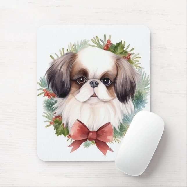 Mousepad Pup Festivo Festivo Chin Christmas (Com mouse)