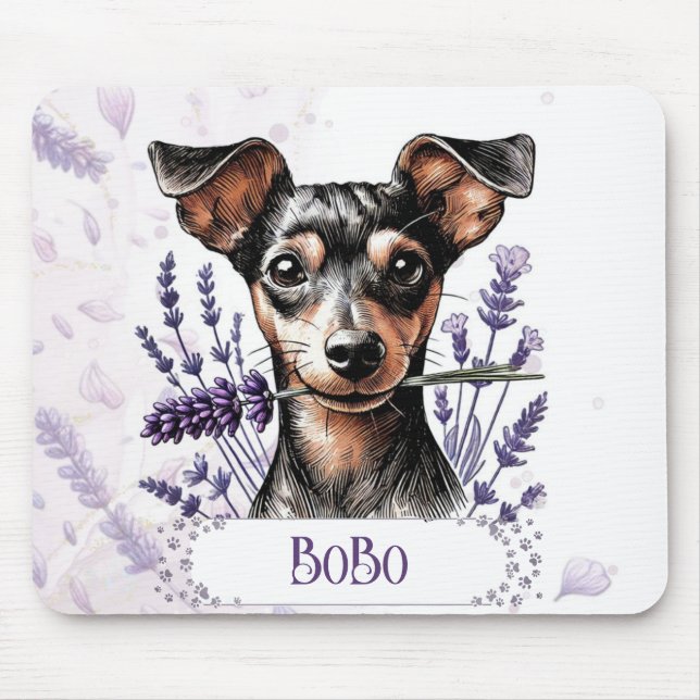Mousepad Pup Personalizado – Min Pin (Frente)