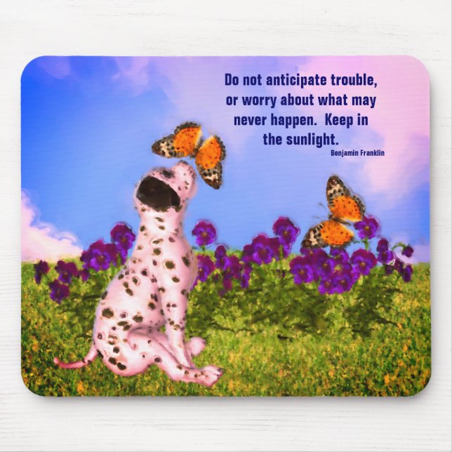 Mousepad Puppy Butterflies Atitude Cotação (Frente)