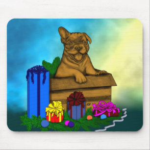 Mousepad Puppy em uma caixa, Merry Xmas