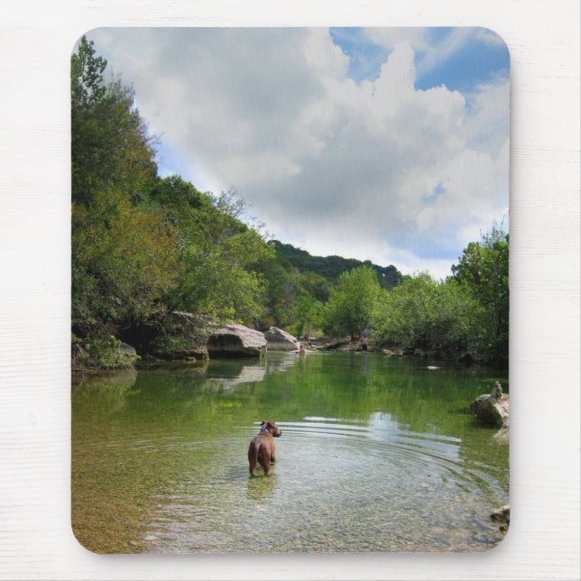 Mousepad Puppy Explorando Barton Creek - Austin Texas (Frente)