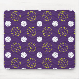 Mousepad Puro, Dourado Amarelo, Branco, Chevron de Voleibol