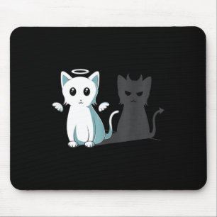 Mousepad Puro Mau Devil Cat Feliz Halloween Cat Angel Devi