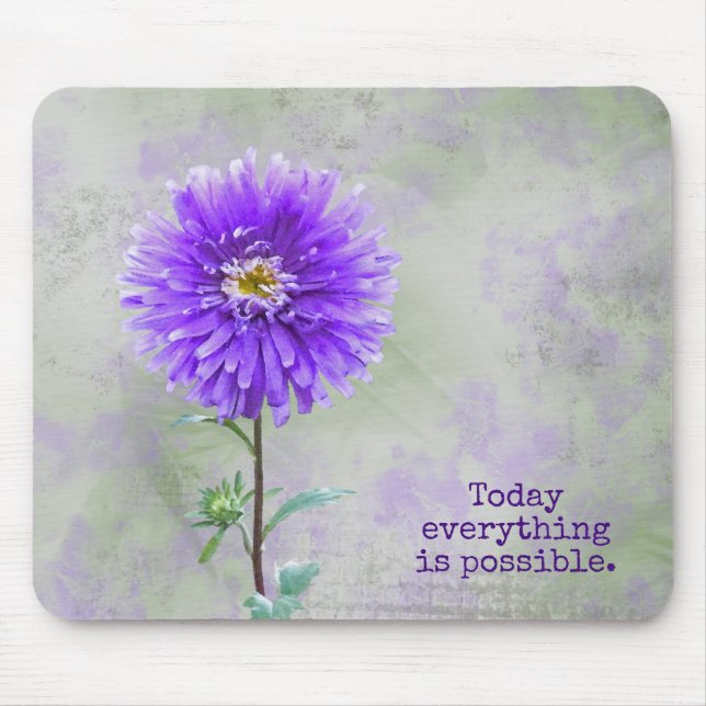 Mousepad Purple Dahlia Watercolor (Frente)
