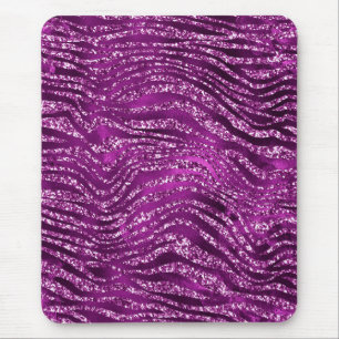 Mousepad Purple Ombre Glam Glitter Tiger Stripes Pattern