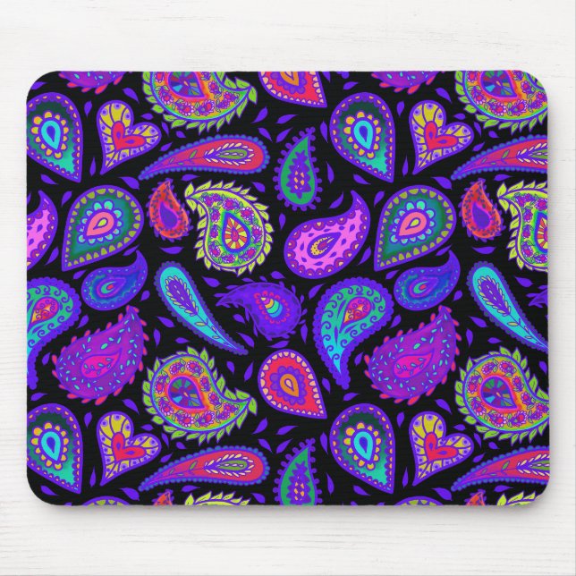 Mousepad Purple Paisley perfeitamente Bonito (Frente)
