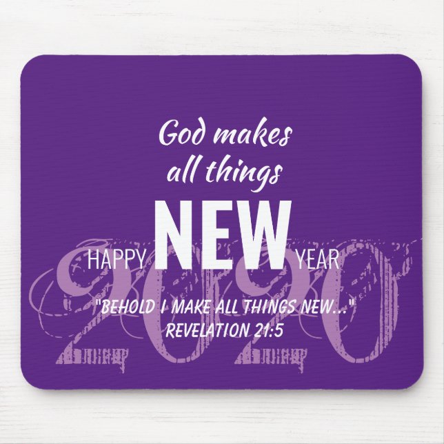 Mousepad PURPLE Personalizado de Script do FELIZ ANO NOVO 2 (Frente)
