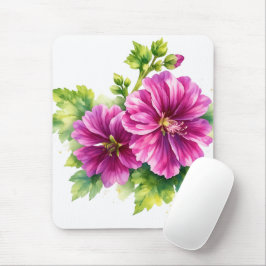Mousepad Purple Watercolor Flower Illustration 