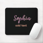 Mousepad púrpura adicionar nome menina chefe texto preto el<br><div class="desc">design</div>