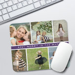 Mousepad Púrpura de Colagem de Fotos da Melhor Mamãe Modern<br><div class="desc">Colagem de fotos moderna em uma grade com faixa de lavanda roxa no meio que diz "melhor mamãe na palavra" mouse pad.</div>