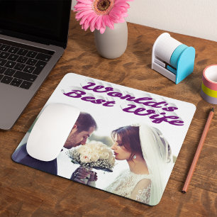 Mousepad Púrpura de foto da esposa