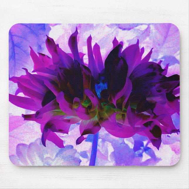 Mousepad Púrpura e preto Cactus Dahlia (Frente)