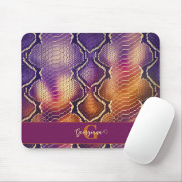 Mousepad Púrpura e Púrpura e Pele Cobra de Shimmering Doura