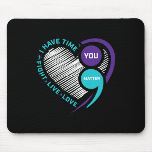 Mousepad Púrpura Suicídio Teal Sensibilização Semi Colon Vo