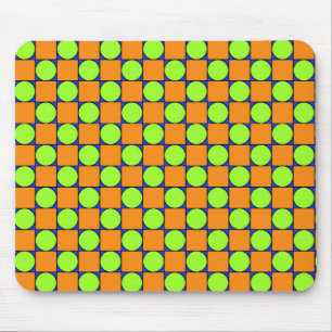 Mousepad Quadrado alaranjado & teste padrão verde dos cír
