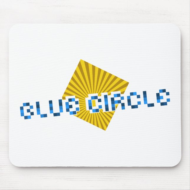 Mousepad Quadrado Amarelo com Feixes e Texto de Pixel Opost (Frente)