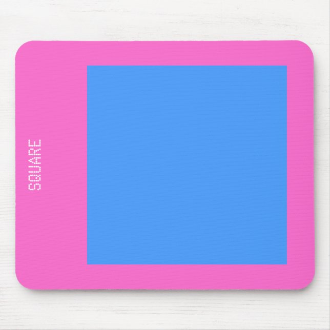 Mousepad Quadrado - Azul-Bebê e Rosa (Frente)
