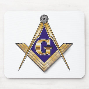 Mousepad Quadrado azul discreto & compassos