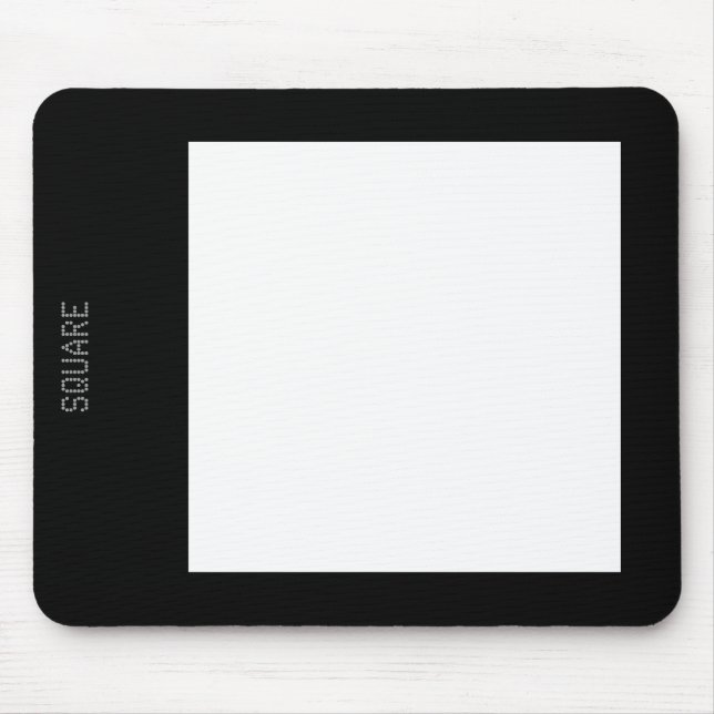 Mousepad Quadrado - Branco em Preto (Frente)