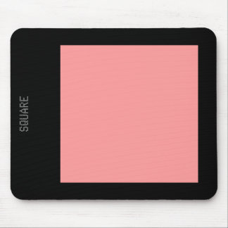 Mousepad Quadrado - Cor-de-rosa macio e preto
