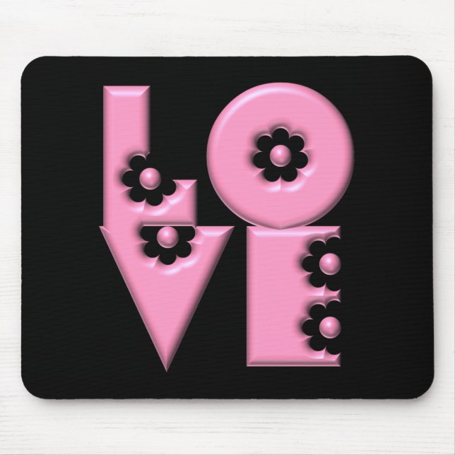 Mousepad Quadrado de amor 3D cor-de-rosa Bubblegum (Frente)