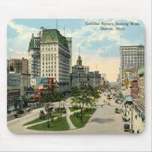 Mousepad Quadrado do cadillac, Detroit Michigan, vintage