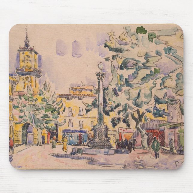 Mousepad Quadrado do hotel de Ville em Aix-en-Provence (Frente)