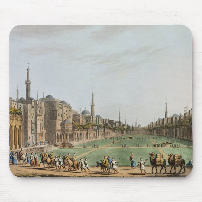 Mousepad Quadrado principal no Cairo grande, com Bey de (Frente)