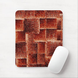 Mousepad Quadrados com textura de parede vermelha escura e 