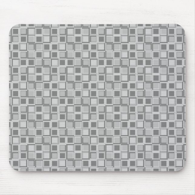 Mousepad Quadrados de estilo cinza dos anos 70 (Frente)