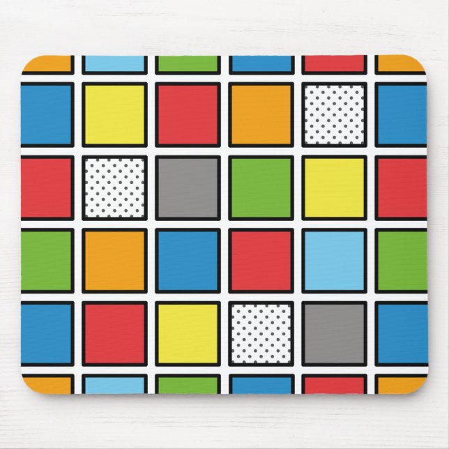 Mousepad Quadrados de Estilo de Livro de Quadrinhos (Frente)